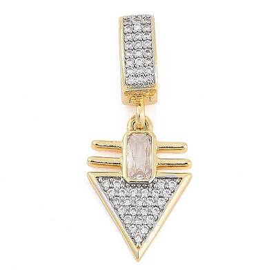 Brass Micro Pave Clear Cubic Zirconia Pendants