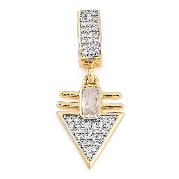 Brass Micro Pave Clear Cubic Zirconia Pendants