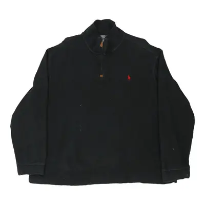 Ralph Lauren 1/4 Zip - 2XL Black Cotton