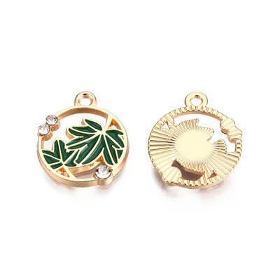 Autumn Theme Alloy Enamel Pendants