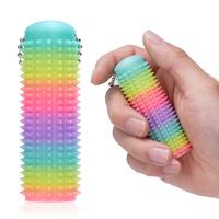 Little Ouchies Pain Stimming Spiky Sensory Fidget Keychain Toys for Adults Color-Changing and Glow in Dark for ADHD Stress Re...