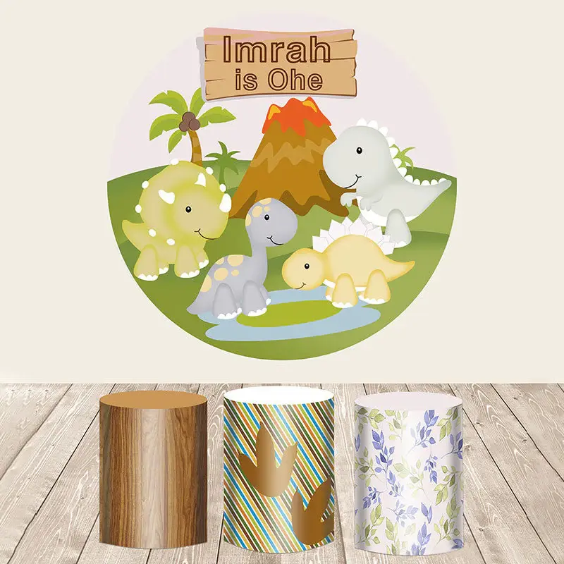 Aperturee Hawaii Seaside Palm Tree Summer Round Backdrop Kit | Circle Party Backdrop | Circle Backdrops For Birthday | Circle...