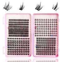 HUICOP 0.07 C Lash Clusters Spiky 400pcs  DIY Lashes Volume Individual Eyelash Wispy Natural Thin Band Cluster Lash 10-16MM M...