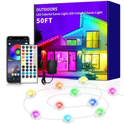 Permanent Outdoor Lights for House,RGB Eaves Lights with App & Remote Control, Outdoor String LED IP67 Waterproof for Christm...