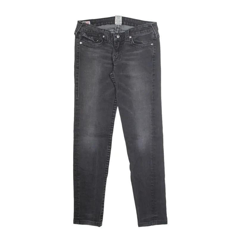 TRUE RELIGION Made In USA Julie Jeans Black Denim Slim Skinny Womens W30 L30