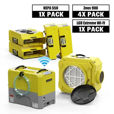 Alorair Water Damage Restoration Equipment, 1 X Storm LGR Extreme WiFi Commercial Dehumidifier, 4 X Zeus 900 Air Mover, 1 X -...