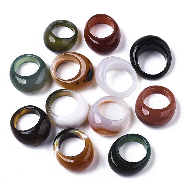 Natural Agate Rings