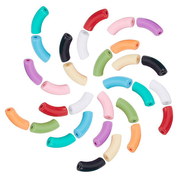 40Pcs 10 Colors Opaque Acrylic Beads
