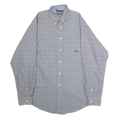 NAUTICA Mens Shirt Black Houndstooth Long Sleeve L