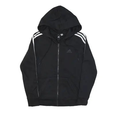 ADIDAS Hoodie Black Full Zip Womens XS