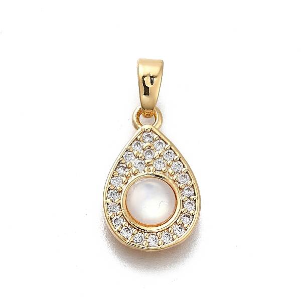 Natural White Shell Drop Pendants