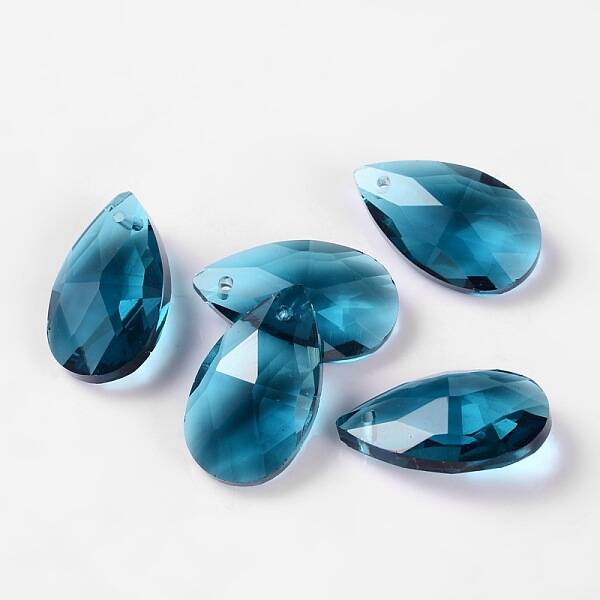 Faceted Teardrop Glass Pendants