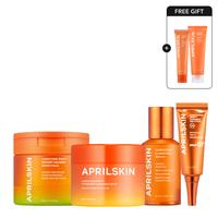 [APRILSKIN Official] Breakout Hero Set | Beta Carrotene - Cleansing Balm, Serum Pad, Serum, Spot Cream | K-beauty Skincare Ki...