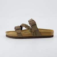Cushionaire Women's Lizzy Cork Footbed Sandal - Boho Chic Summer Slide Sandals with Memory Foam Cushioned Genuine Suede Insol...