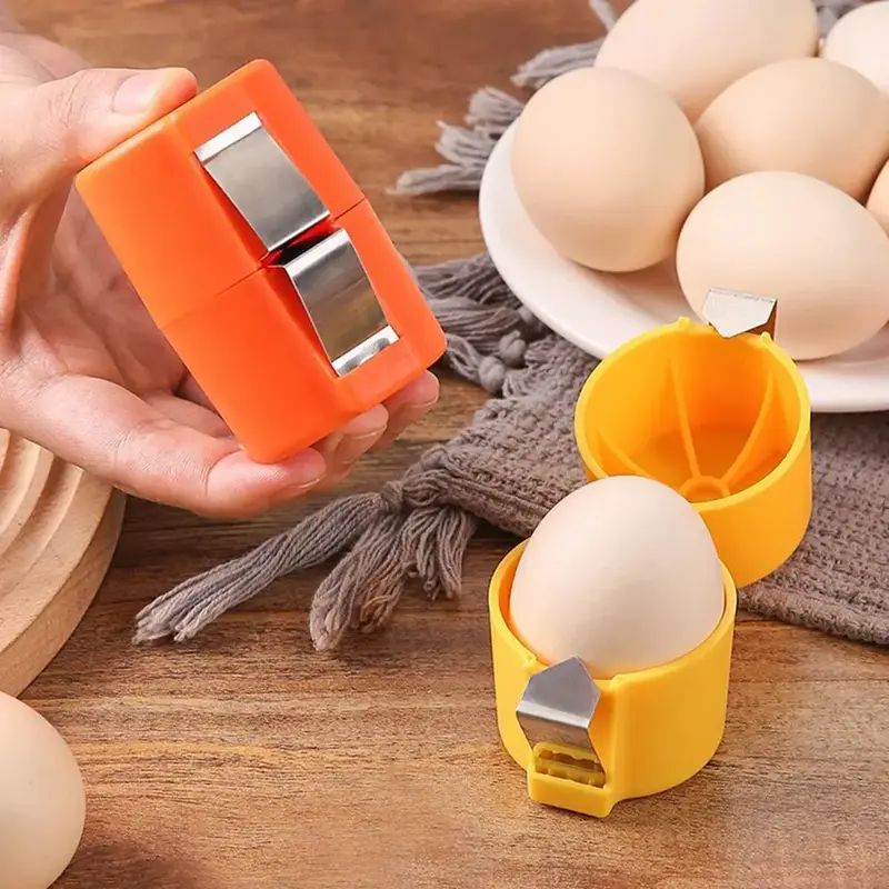 Portable Plastic Egg Opener, 3 Counts Quick Egg Cracker, Stainless Steel Kitchen Gadget, Household Kitchen Essentials, Food C...
