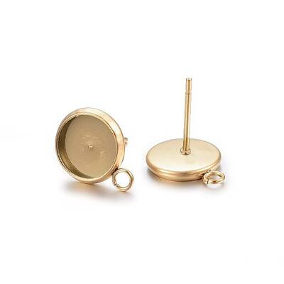 Ion Plating(IP) 304 Stainless Steel Stud Earring Settings