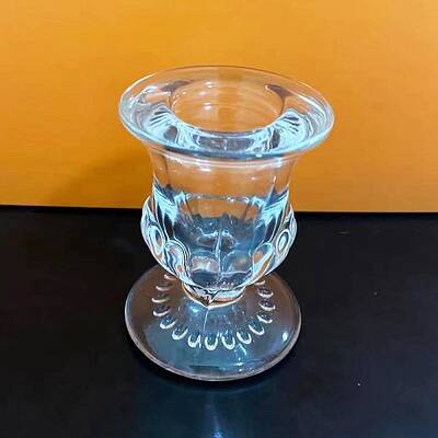 Glass Roman Pillar Candle Holders