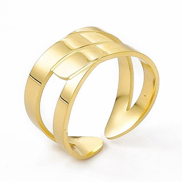 Ion Plating(IP) 304 Stainless Steel Cuff Ring for Women
