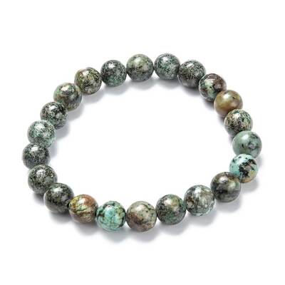 Natural African Turquoise(Jasper) Stretch Beaded Bracelets