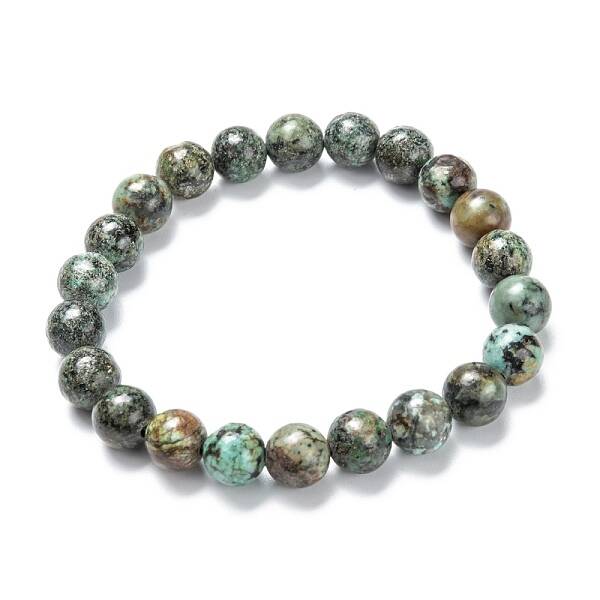 Natural African Turquoise(Jasper) Stretch Beaded Bracelets
