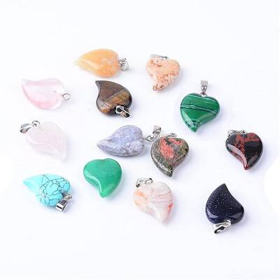 Natural & Synthetic Mixed Stone Pendants with Brass Findings