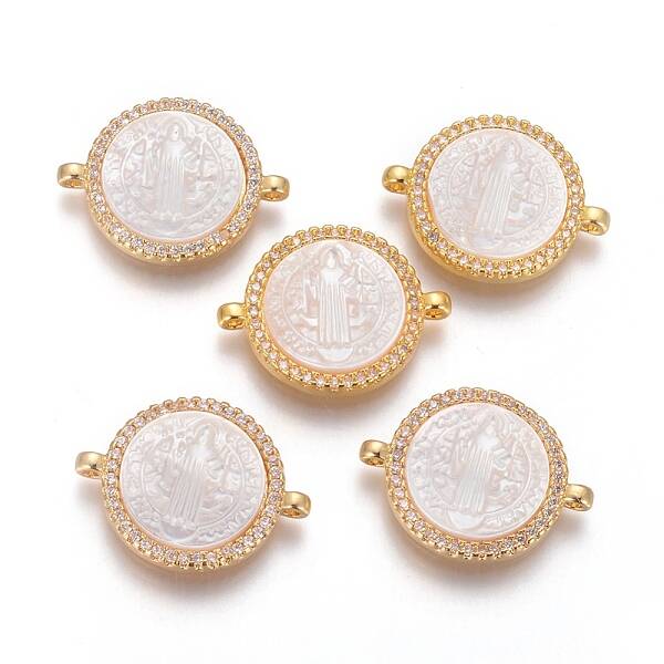 Brass Micro Pave Cubic Zirconia Links connectors