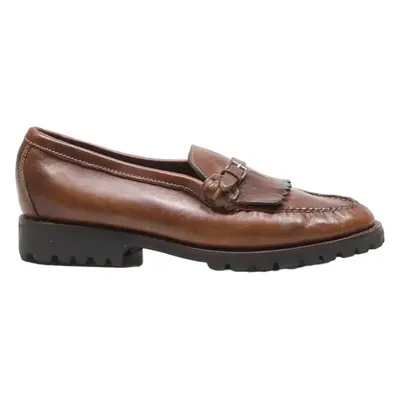 COLE HAAN Loafer Shoes Brown Leather Mens UK 7.5