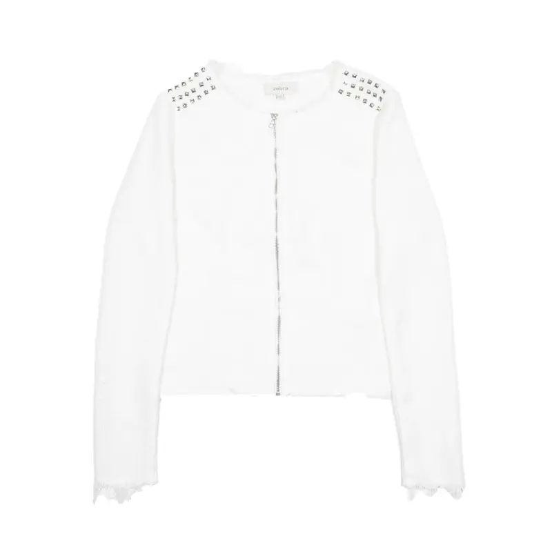 ZEBRA Embellished Blazer Jacket White Womens S