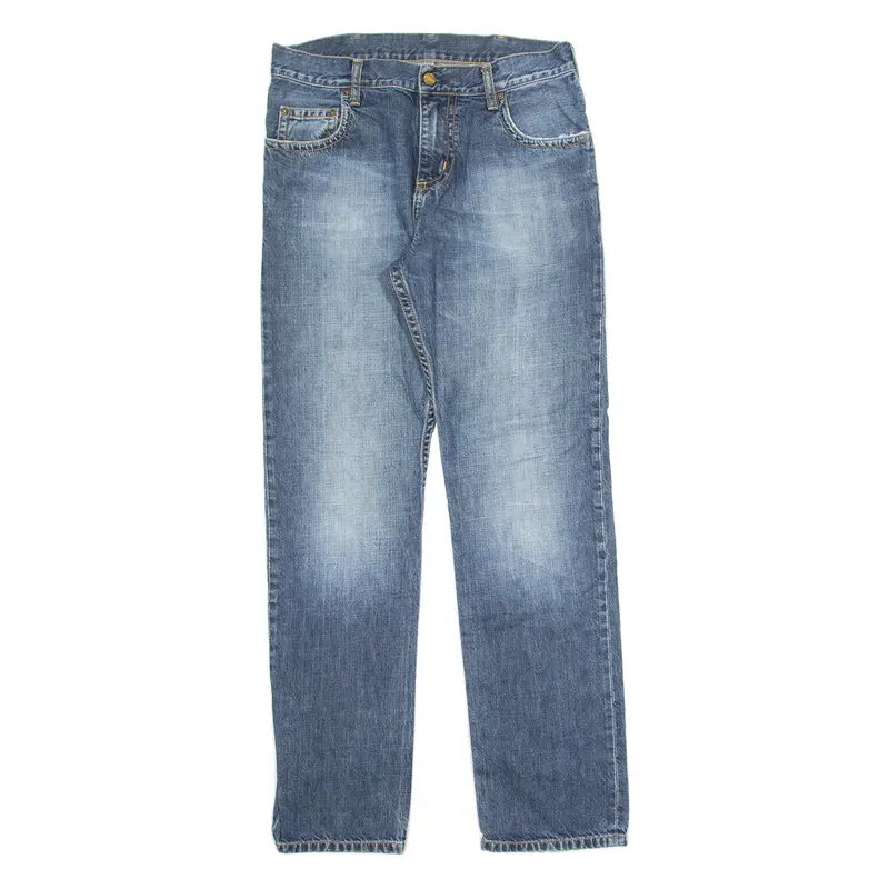 CARHARTT Mens Jeans Blue Slim Straight Stone Wash W31 L34