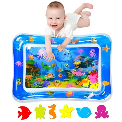 Baby Water Play Mat Water pad Can Be Used All Seasons for Infants Toddlers Early Development Activities Inflatable Tummy Time...