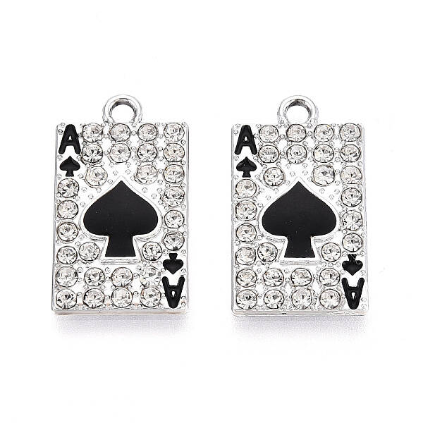 Rack Plating Alloy Crystal Rhinestone Pendants