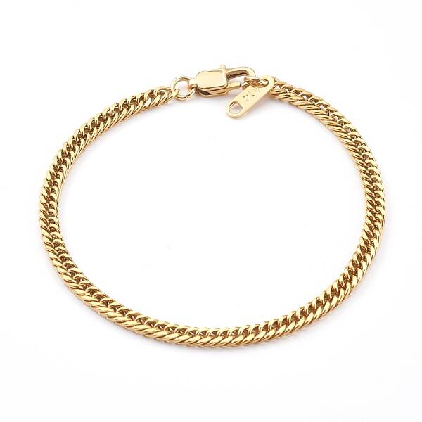Women's 304 Stainless Steel Diamond Cut Curb Chain Bracelets