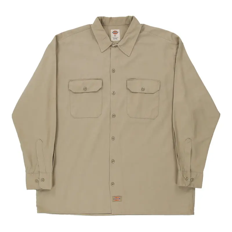Dickies Shirt - XL Beige Cotton Blend