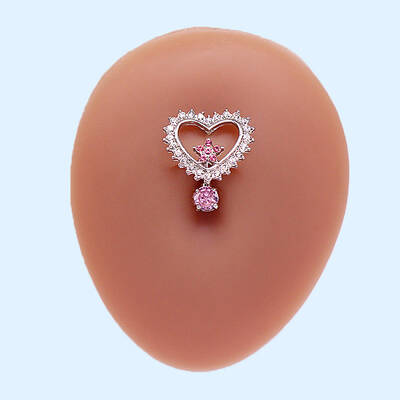 316L Surgical Stainless Steel Micro Pave Cubic Zirconia Top Down Belly Rings