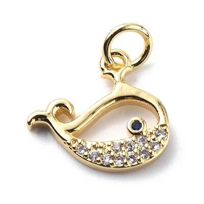 Brass Micro Pave Cubic Zirconia Charms