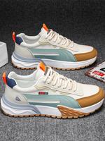 Mens Shoes, Colorblock Lace Up Front Low Top Workout Sneakers, Outdoor Sneakers, Comfortable Breathable Sports Running Shoes,...