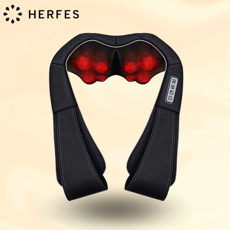 Neck Shoulder Back Massager with Heat - Shiatsu Massager Adjustable Relaxing Gift Plug-in Comfort neck black massage devices ...