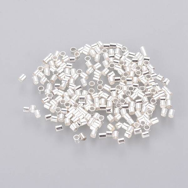 1700pcs 1.5mm Brass Tube Crimp End Beads