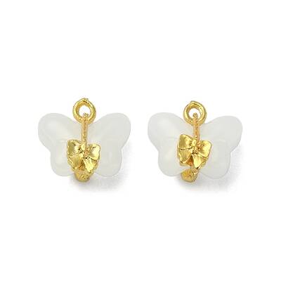 Light Gold Tone Alloy with Glass Charms