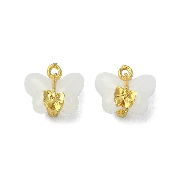 Light Gold Tone Alloy with Glass Charms
