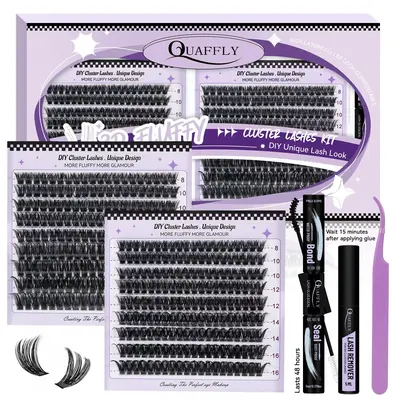 Mixed Length Individual False Eyelashes & Tweezers & Glue & Glue Remover, 360pcs/set Natural Look Eyelashes Kit, Eyelashes Ex...