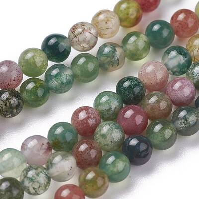 Natural Indian Agate Bead Strands