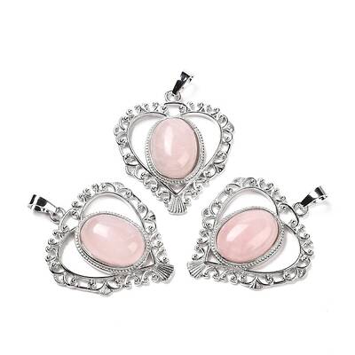Natural Rose Quartz Pendants