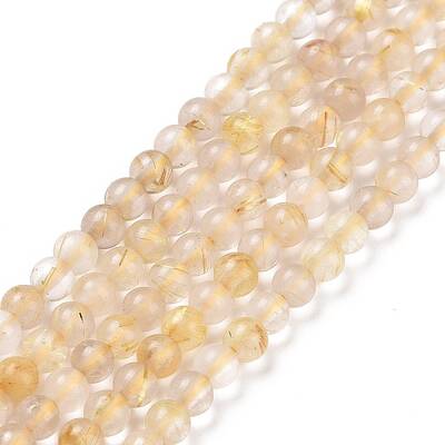 Natural Gold Rutilated Quartz Beads Strands