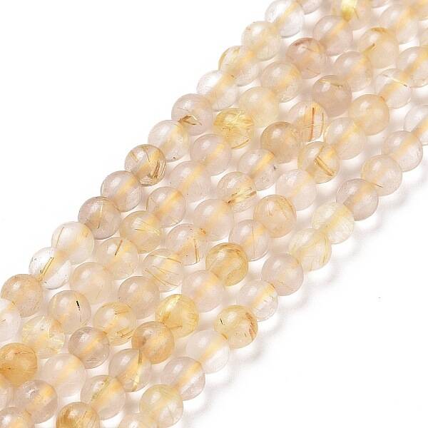 Natural Gold Rutilated Quartz Beads Strands