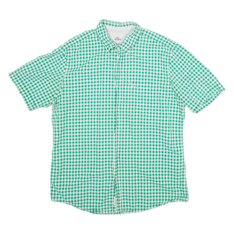 LACOSTE Classic Fit Mens Shirt Green Gingham L