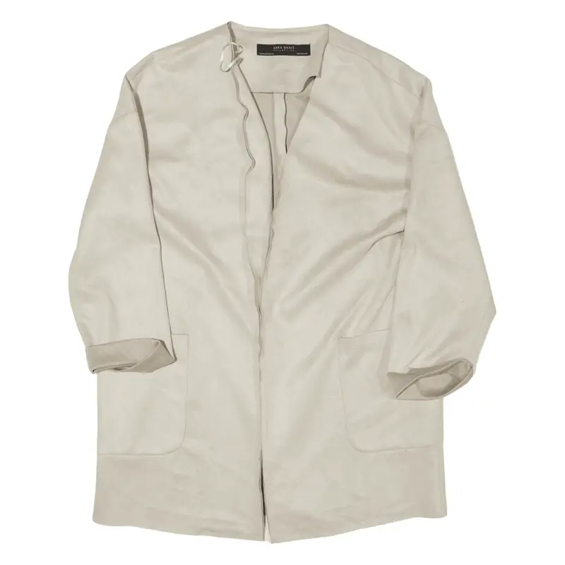 ZARA BASIC Overcoat Jacket Beige Womens S