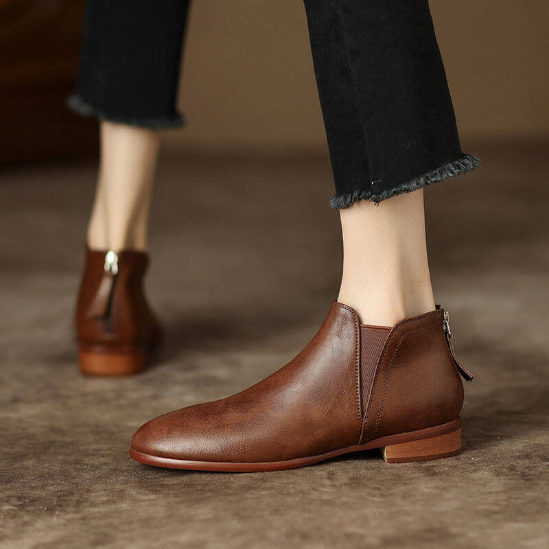 CHIKO Romero Round Toe Block Heels Ankle Boots