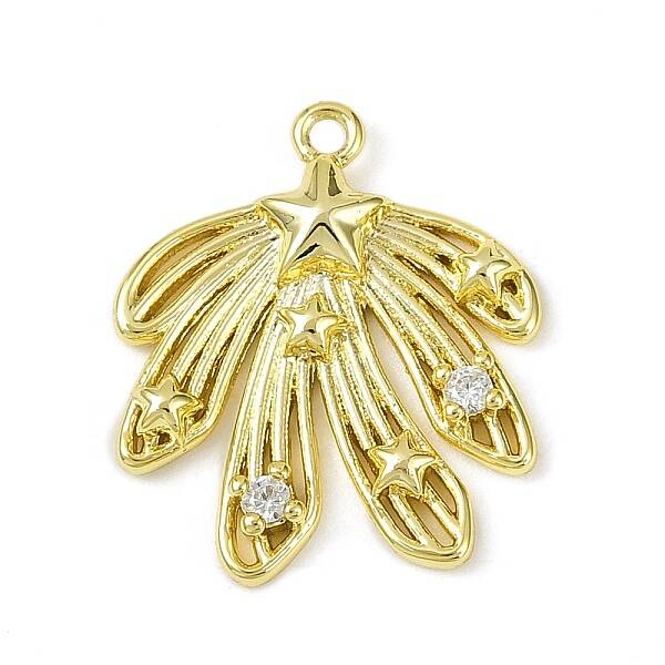 Brass Pave Clear Cubic Zirconia Pendants