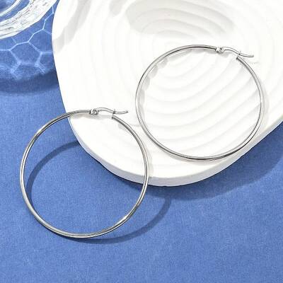 Tarnish Resistant 304 Stainless Steel Big Hoop Earrings
